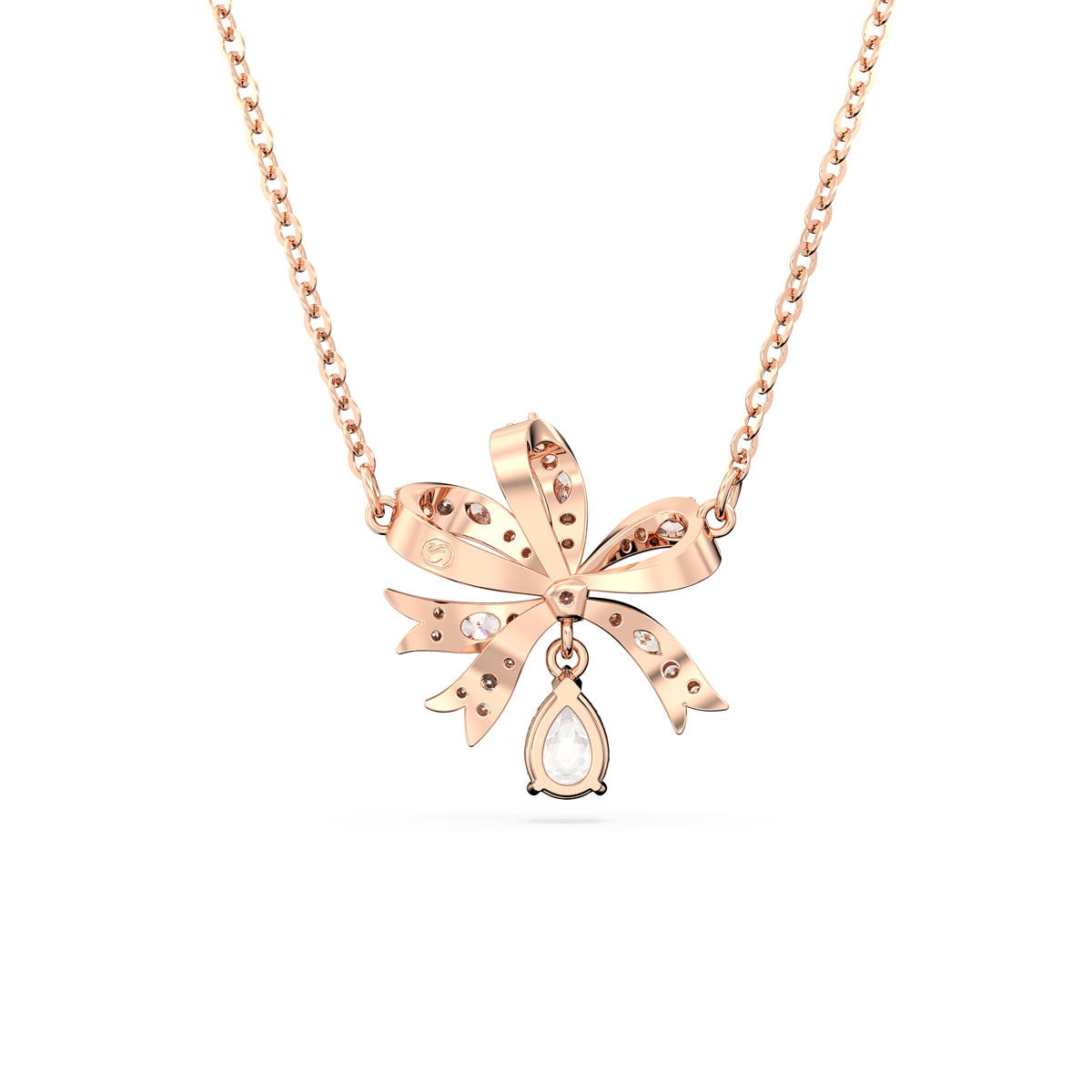 Swarovski Jewelry and Rose Gold Volta Bow Pendant Necklace